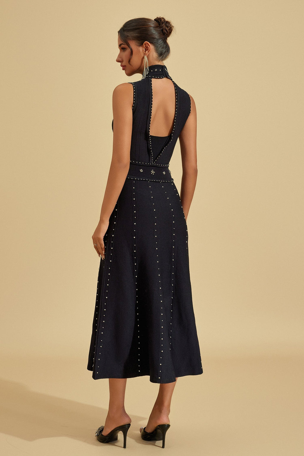 Lola Kristal Taşlı Midi Elbise