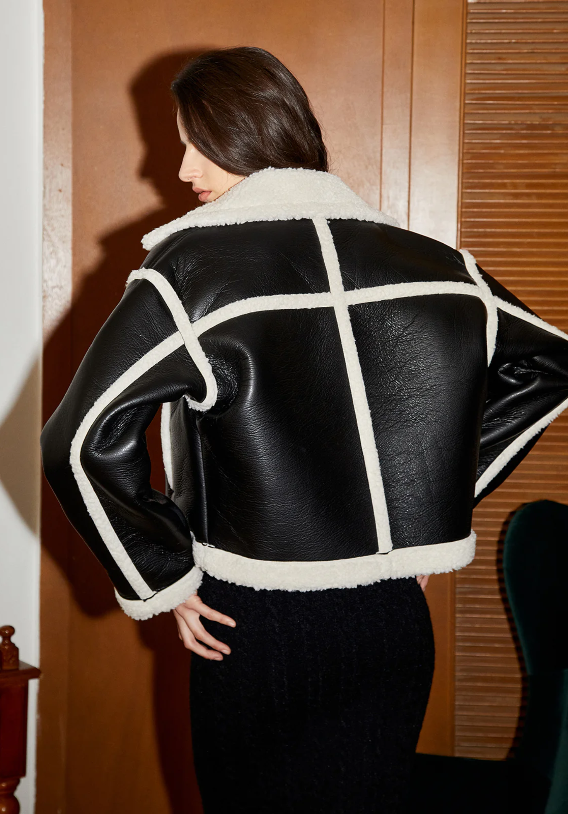 Delilah Sherpa Suni Deri Ceket