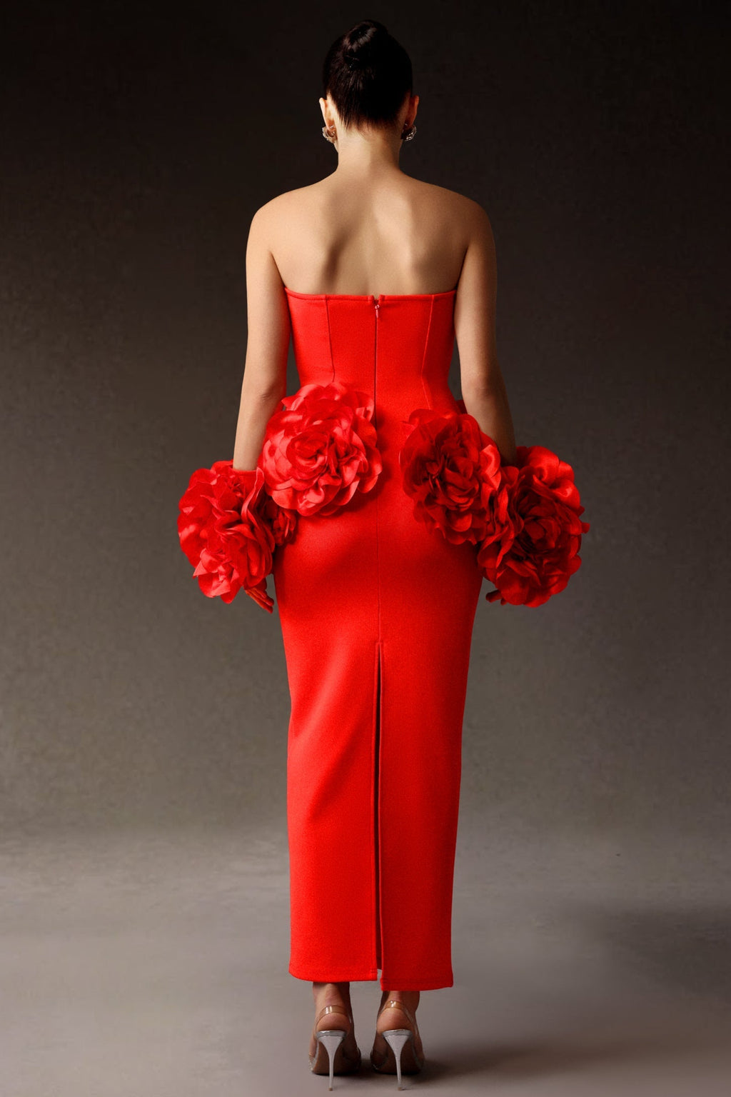 Sinai Çiçek Desenli Bandaj Maksi Elbise