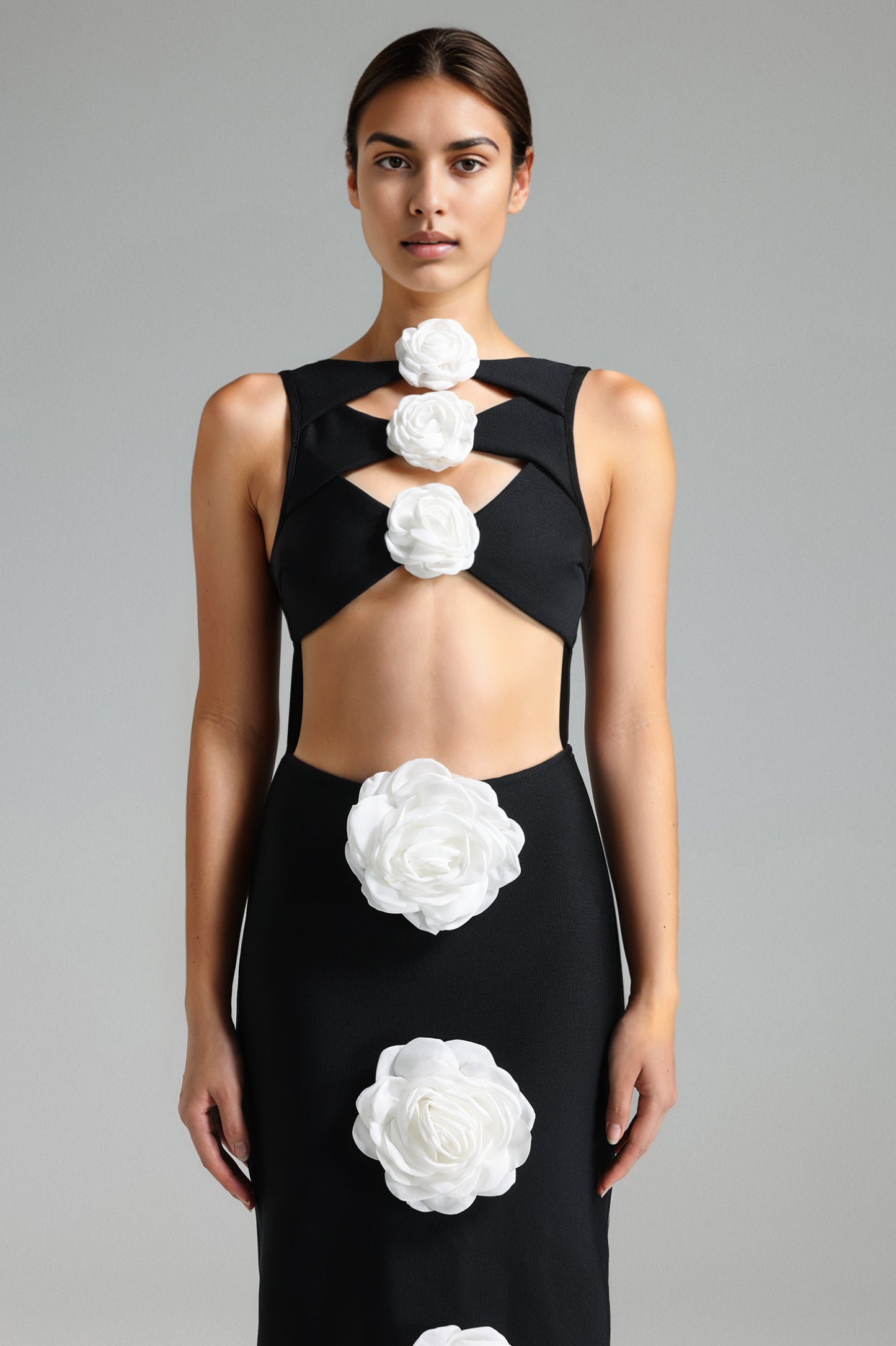 Ginny Çiçek Desenli Midi Elbise