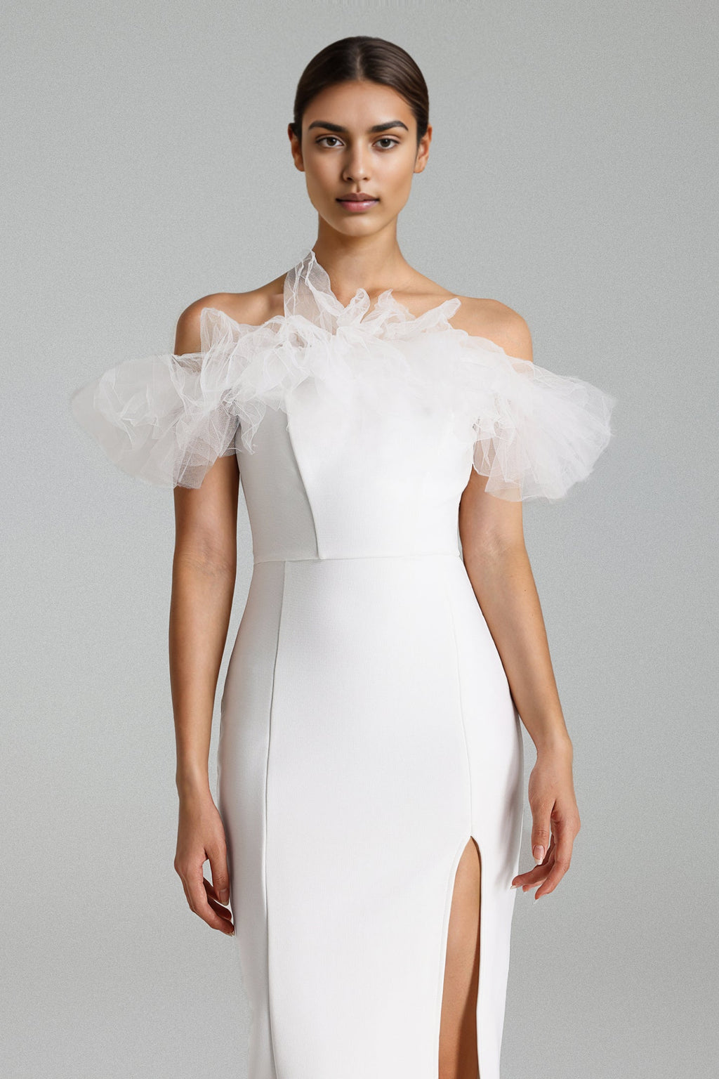 Trinaco Yüksek Yırtmaçlı Bandaj Elbise