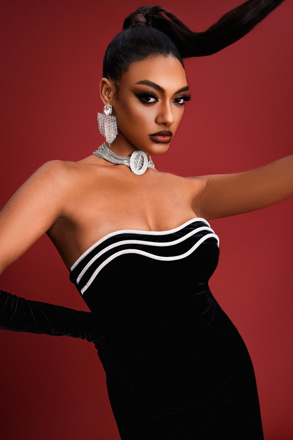 Fifer Tüp Bandaj Midi Elbise