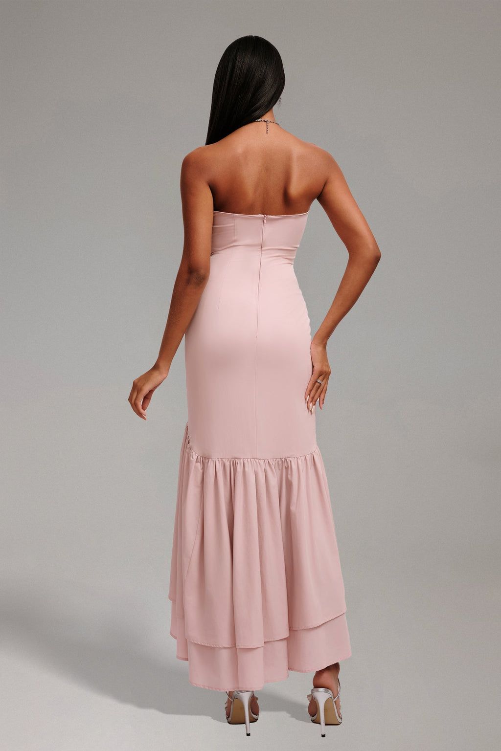 Vücut Hatlarını Saran Patchwork Maxi Elbise