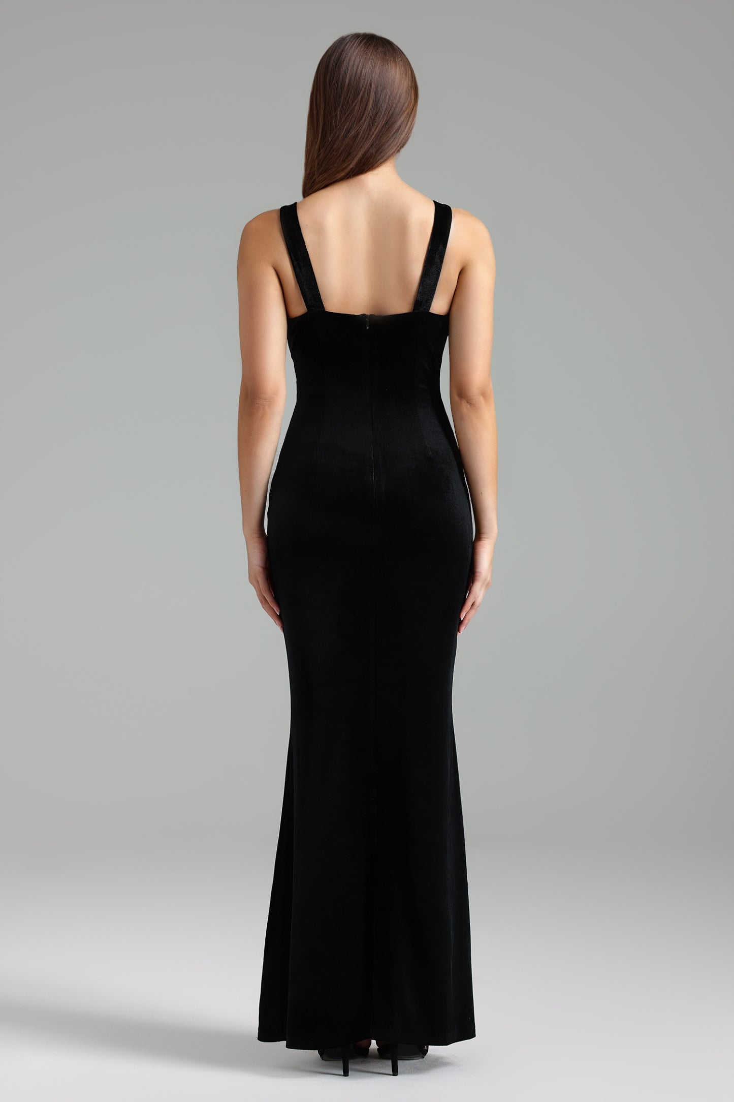 Vanina Taş Detaylı Kolsuz Uzun Elbise