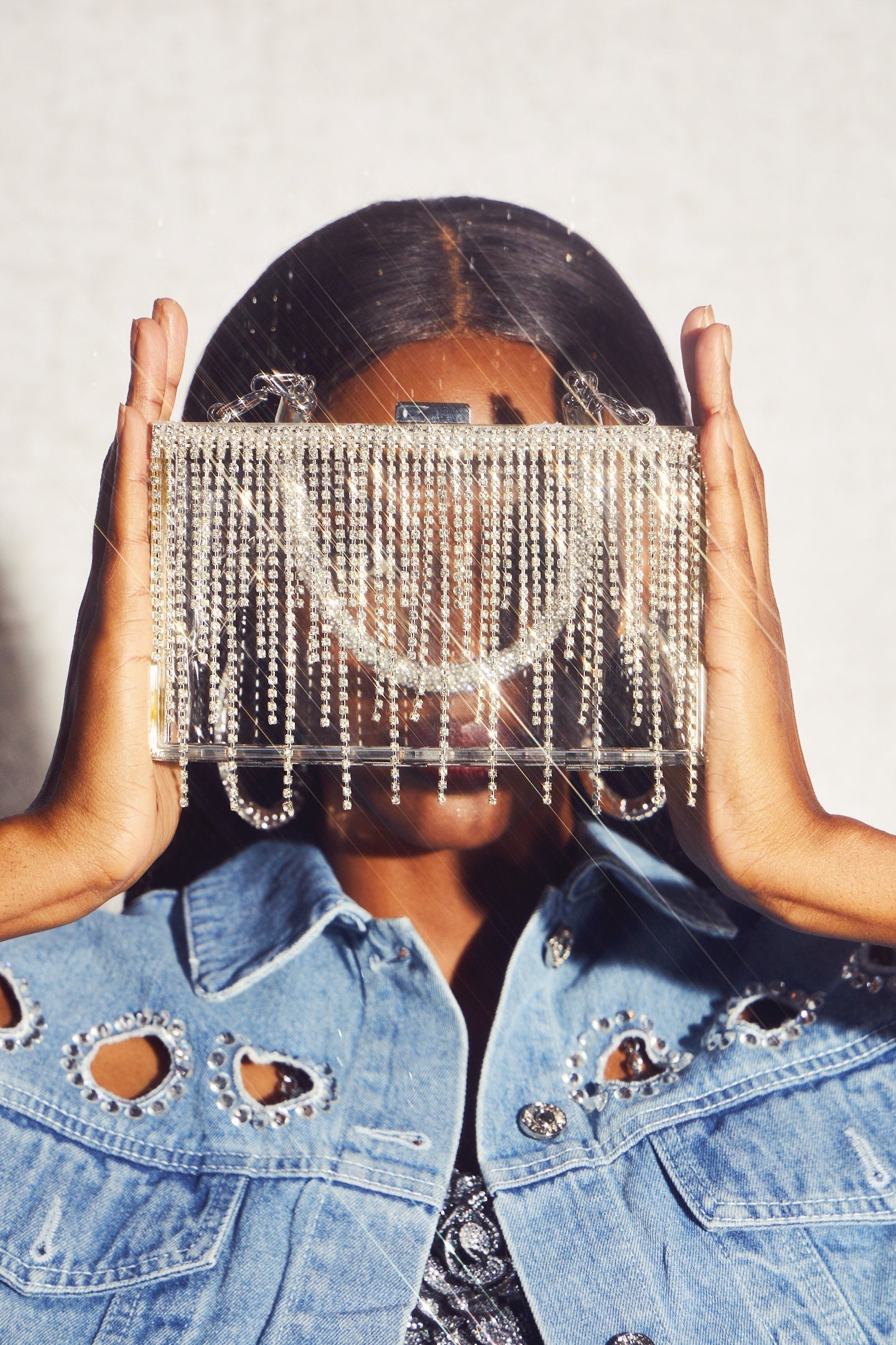 Yapay Elmas Saçak Çanta