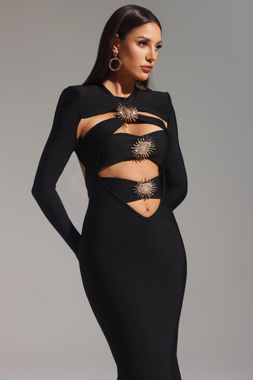 Filasy Uzun Kollu Balıkçı Kuyruklu Bandajlı Elbise