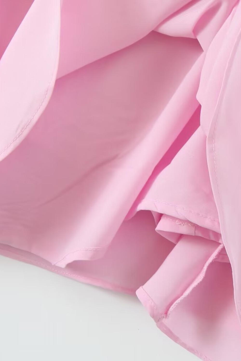 Tek Omuz Volanlı Mini Elbise – Pembe