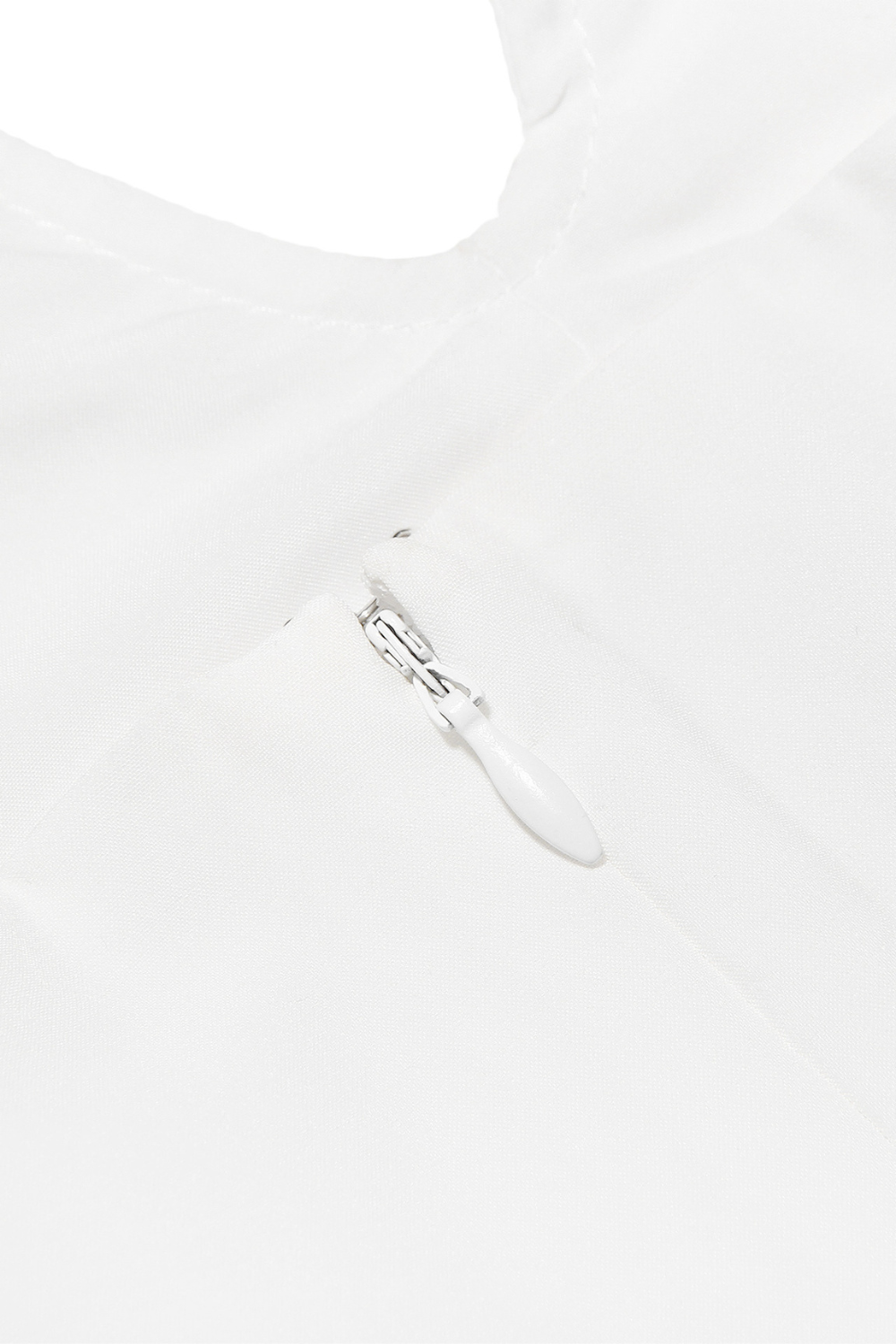 Askılı Derin V Yaka Midi Elbise – Beyaz