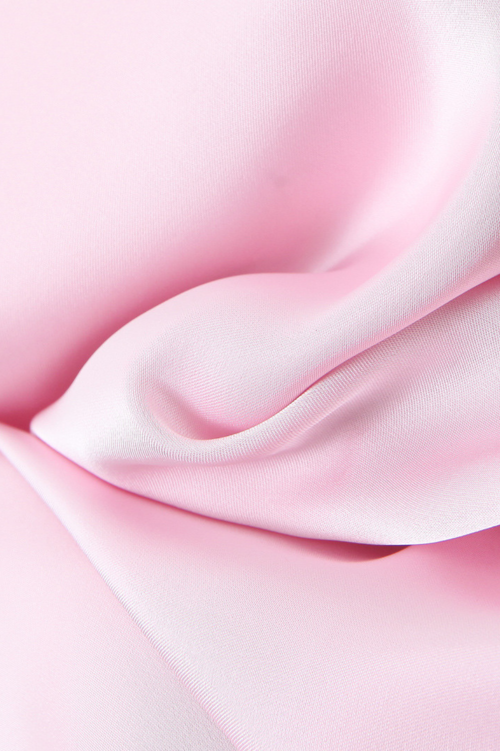 Askılı V Yakalı Midi Saten Elbise – Pembe