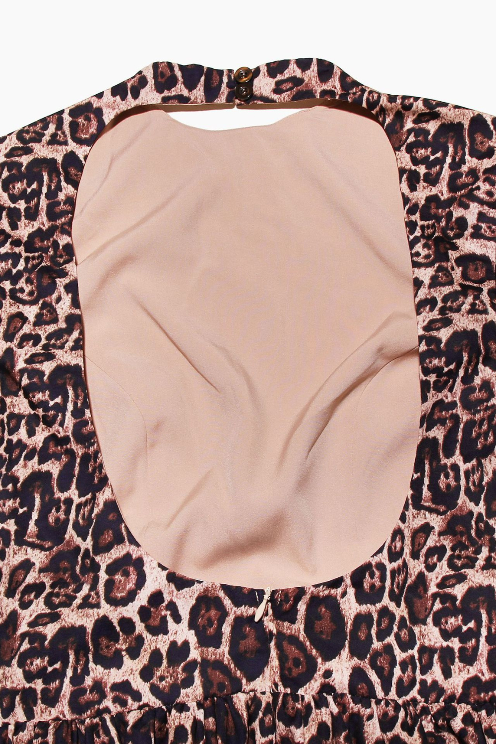 Mini Leopar Desenli Kloş Elbise – Kahverengi