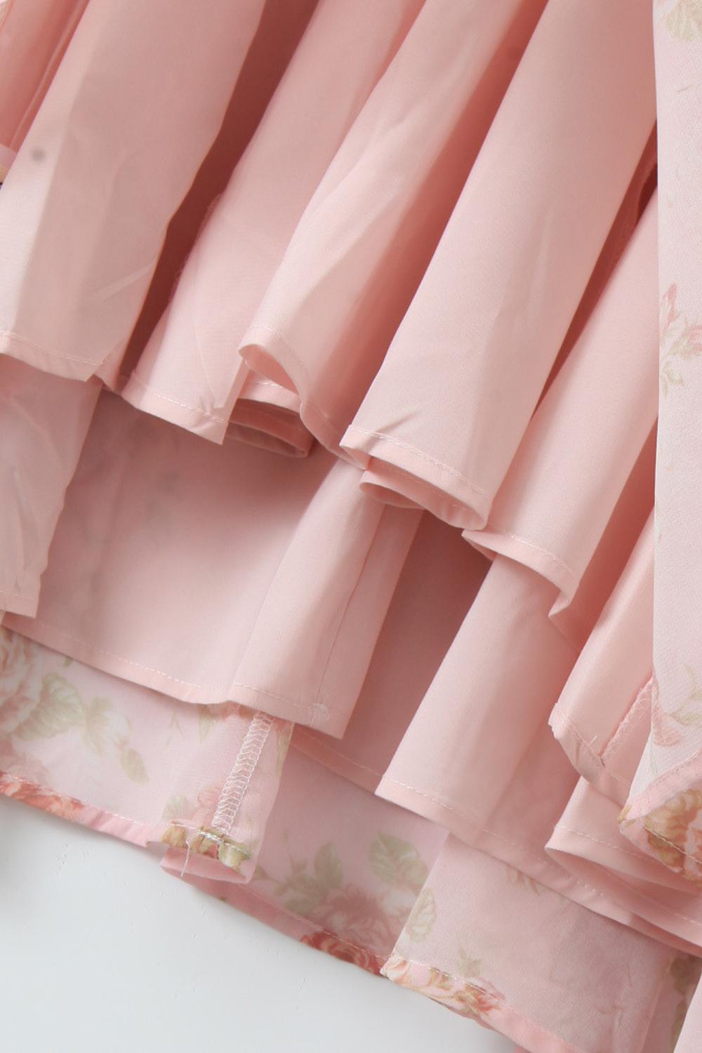 Askılı Çiçek Desenli Midi Elbise – Pudra Pembe