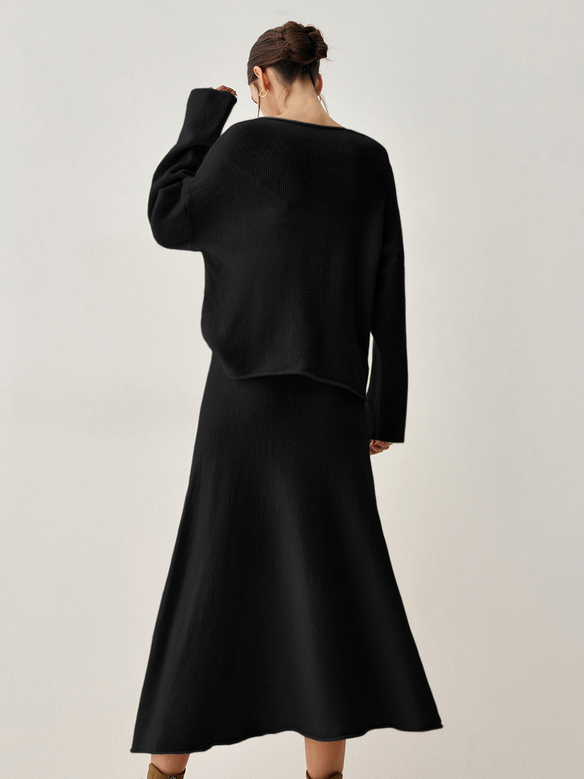 Büyük Boy Kazak İki Parça Etek Takımı