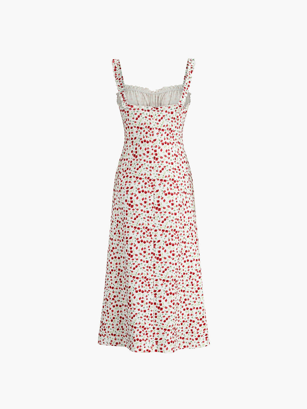 Askılı Büzgü Detaylı İnce Askılı Midi Elbise – Mavi