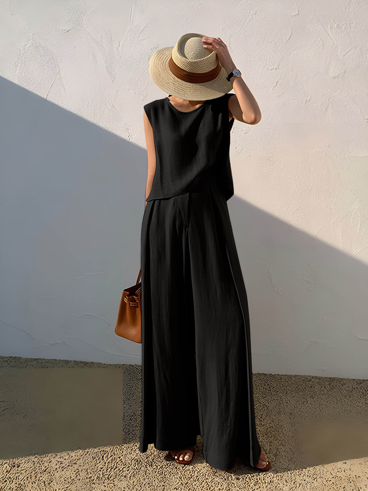 Keten Karışımlı Günlük Pantolon Takımı