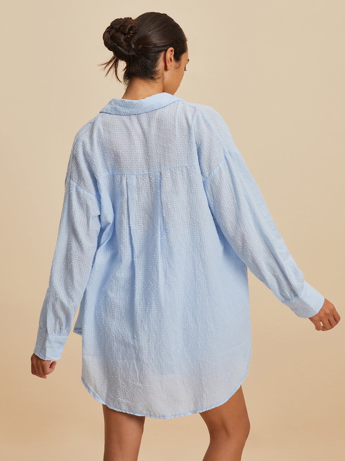 Gevşek Kesim Pamuklu Şortlu Takım – Bebe Mavisi