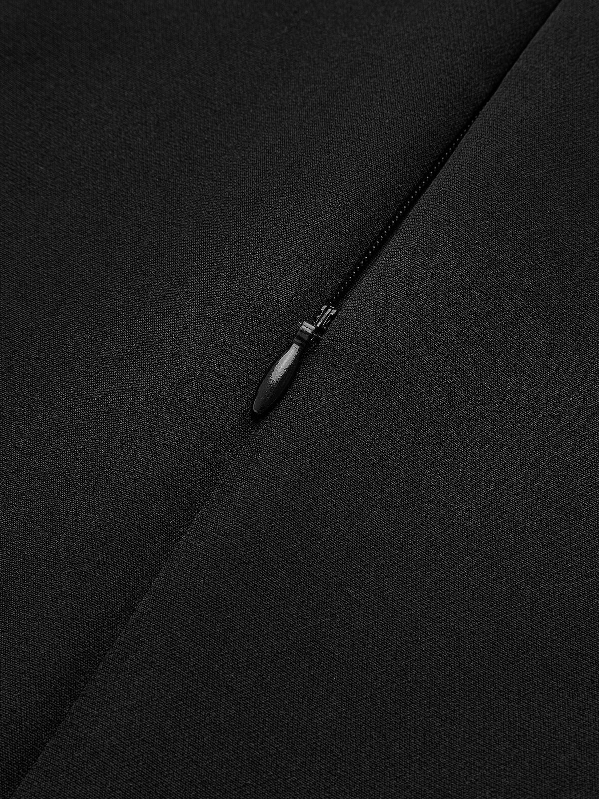 İki Renkli Kolsuz Pileli Kısa Elbise