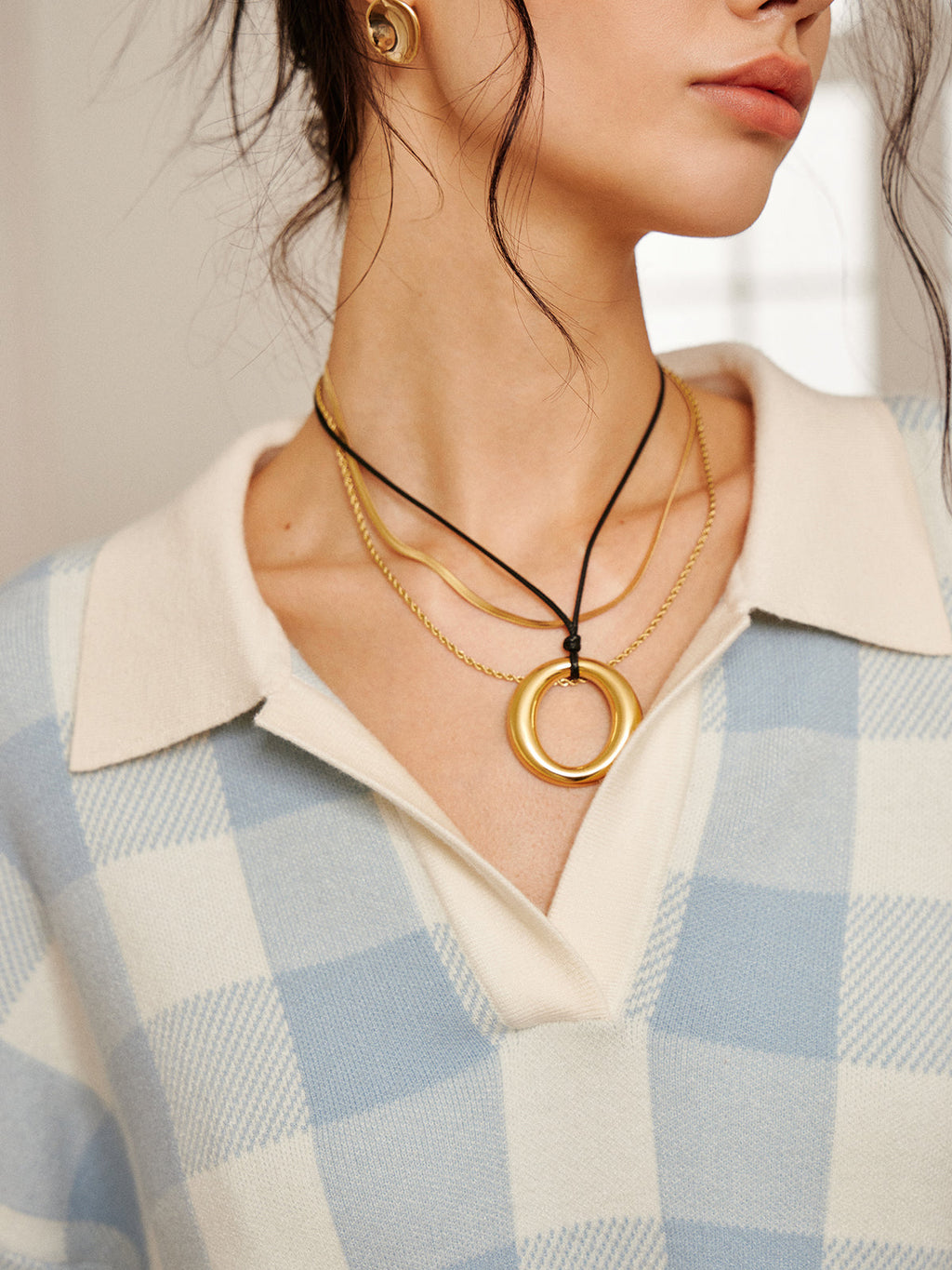 Ekose Polo Yaka Kazak Ko-Ordinatları