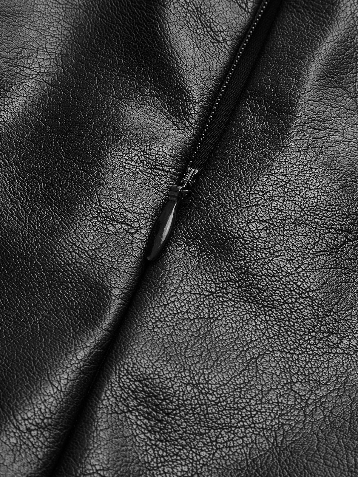 Asimetrik Patchwork Suni Deri Şifon Pileli Uzun Etek