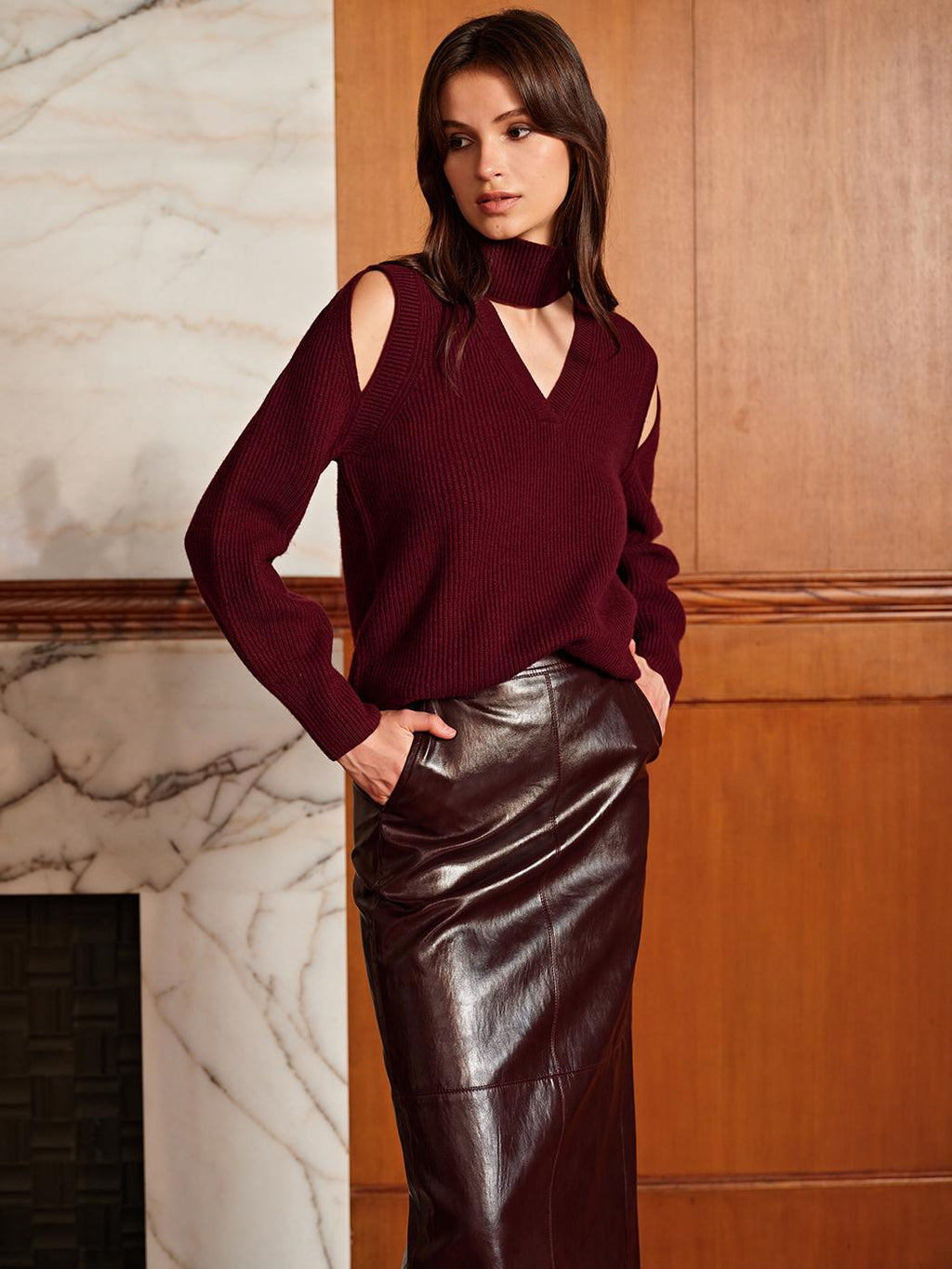 Büyük Boy Yün Karışımlı Yivli Kesim Kazak