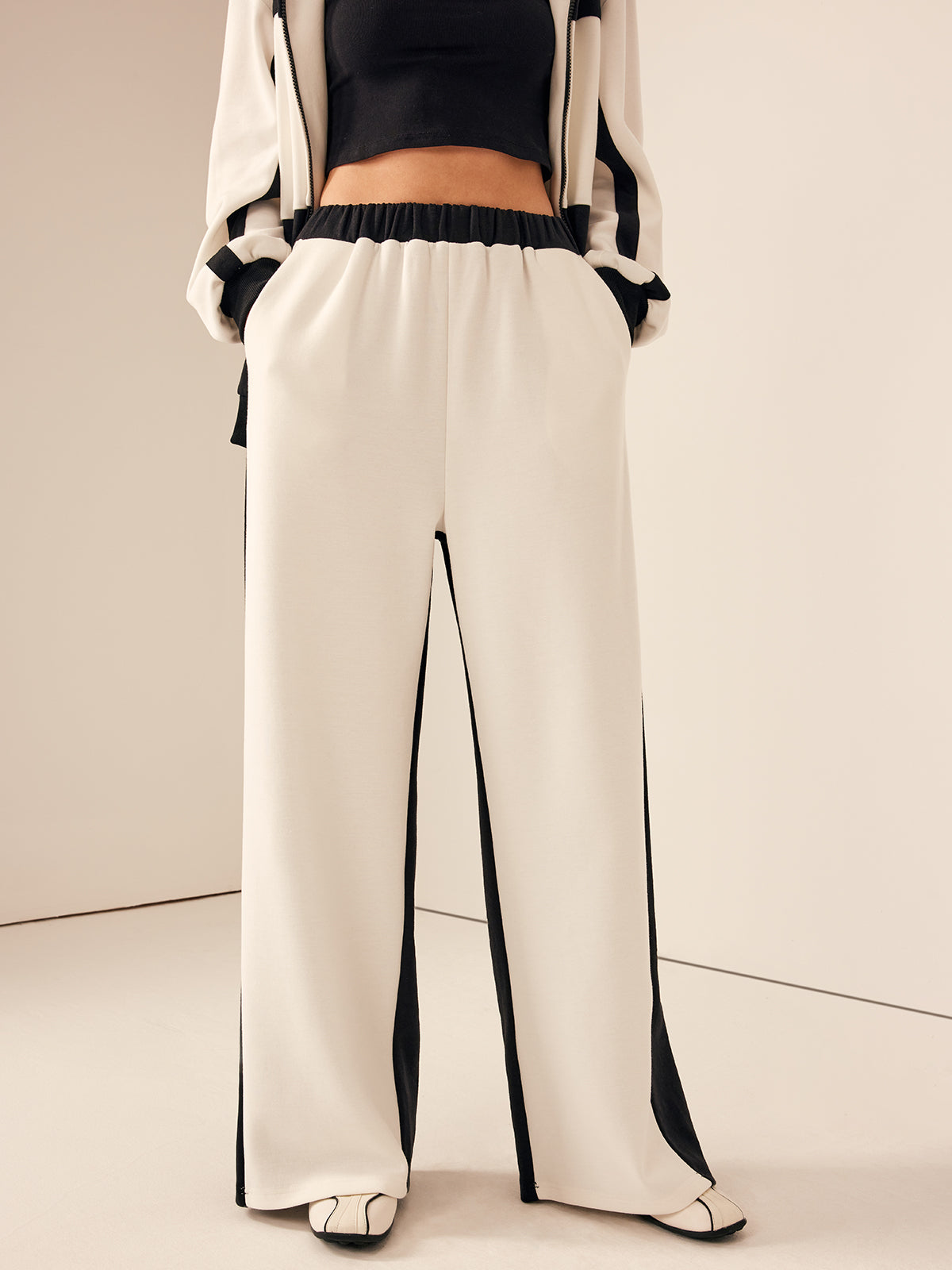 İki Tonlu Elastik Bel Eşofman Altı