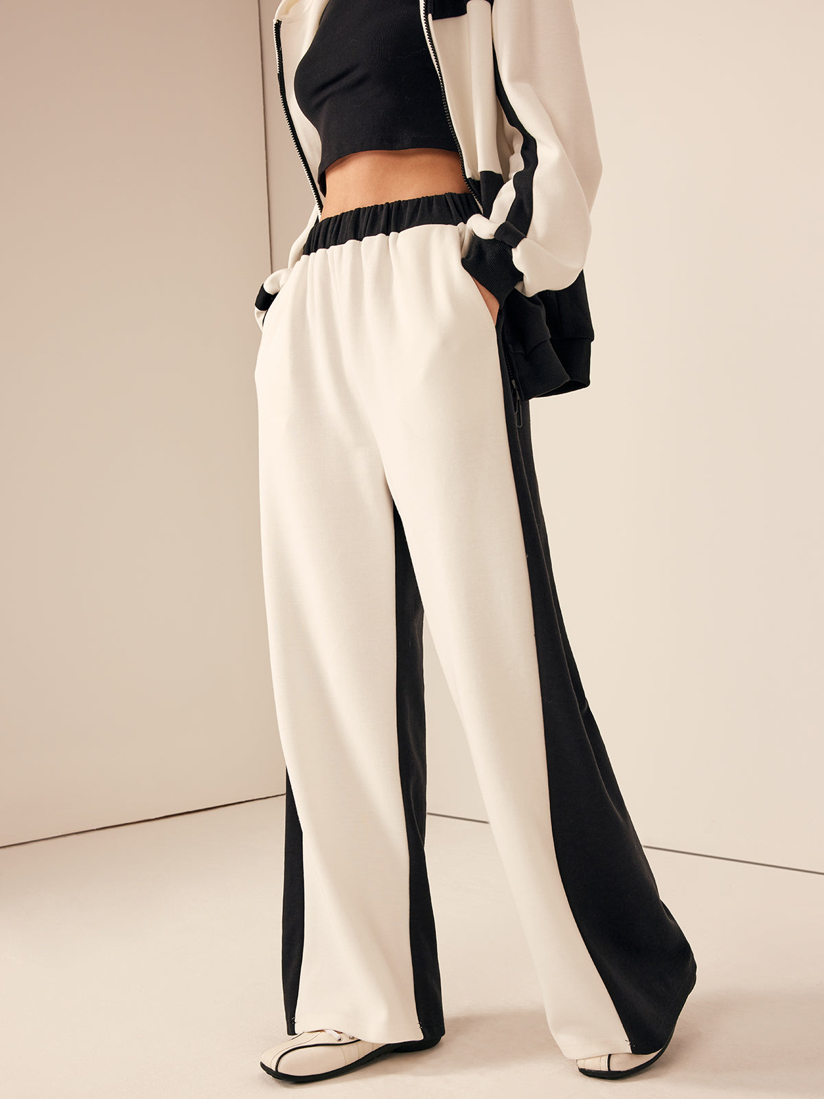 İki Tonlu Elastik Bel Eşofman Altı