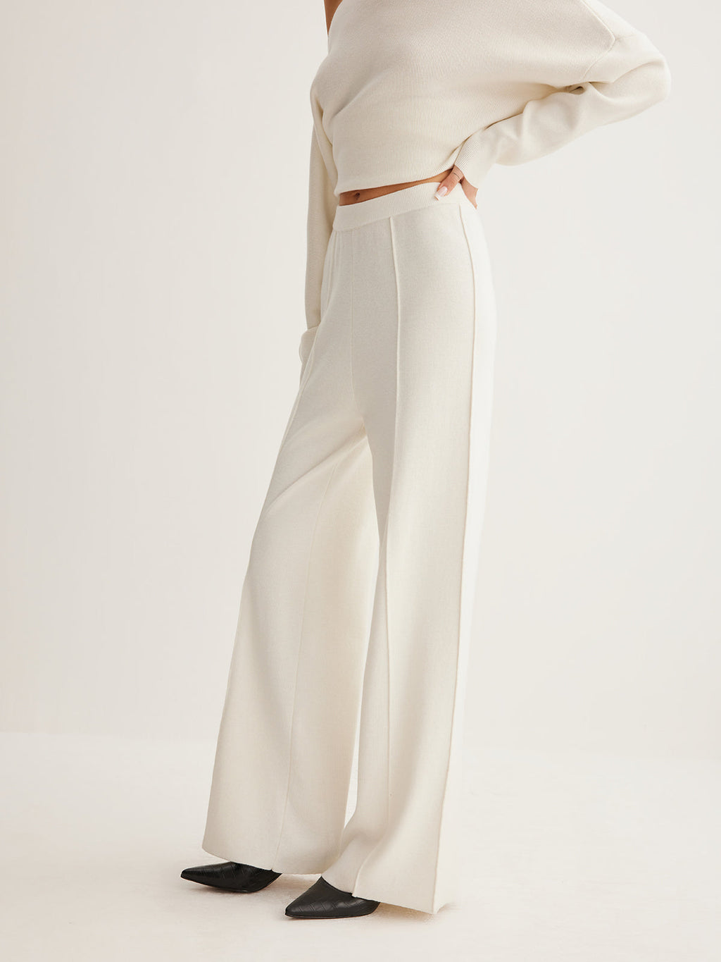 Yün Karışımlı Kenar Pantolon