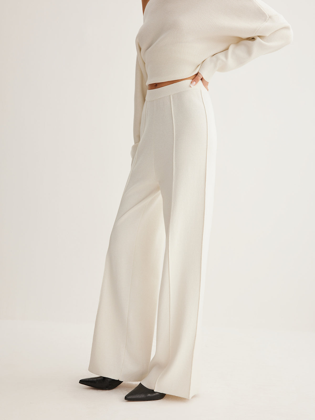 Yün Karışımlı Kenar Pantolon