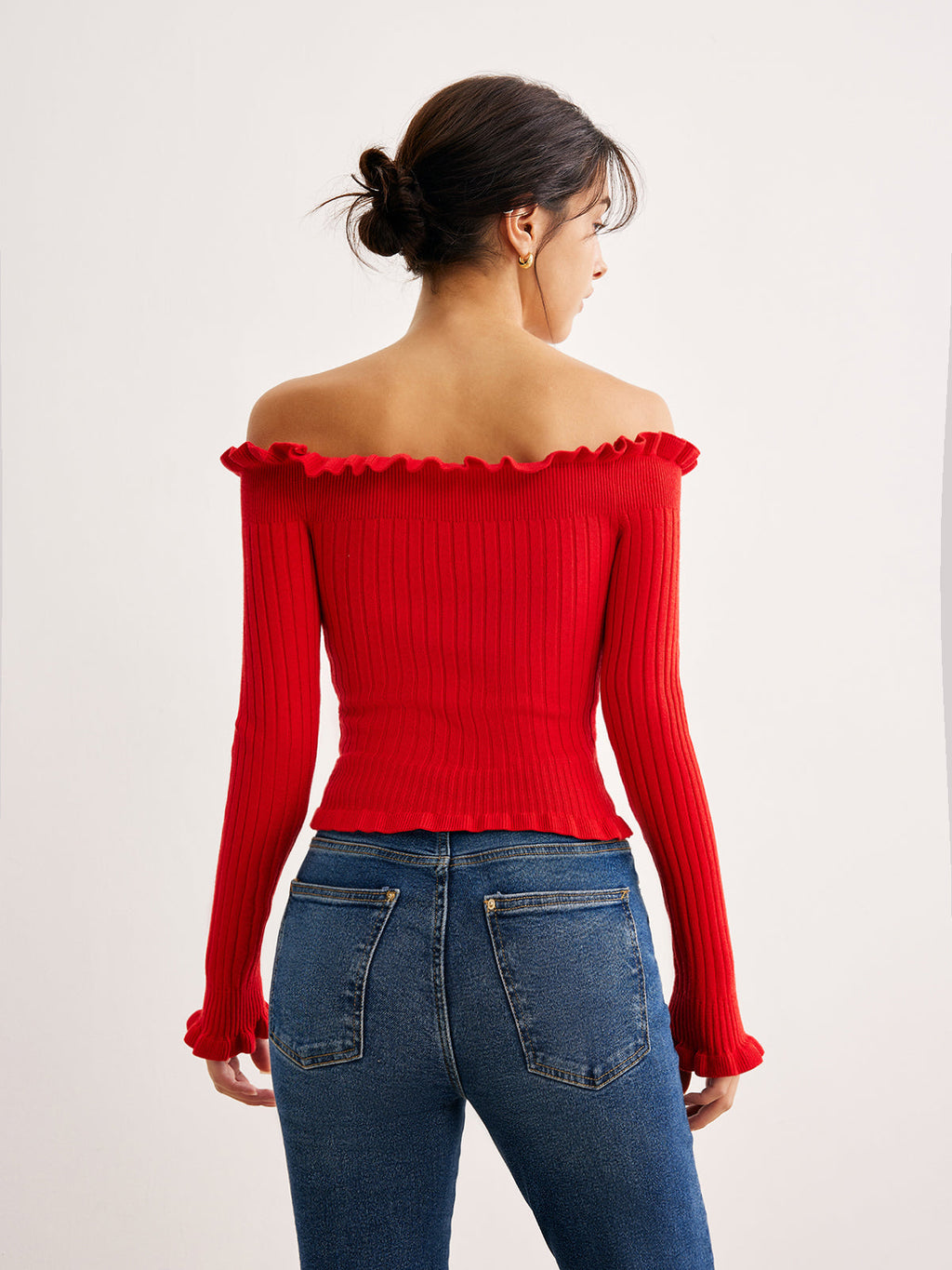 Straplez Marul Yaka Kazak Bluz