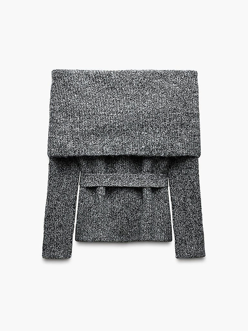 Omuzları Açık Kemerli Kazak