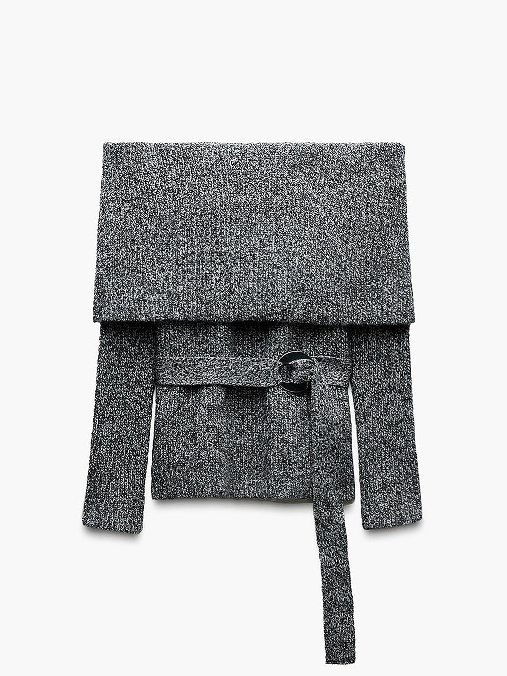 Omuzları Açık Kemerli Kazak