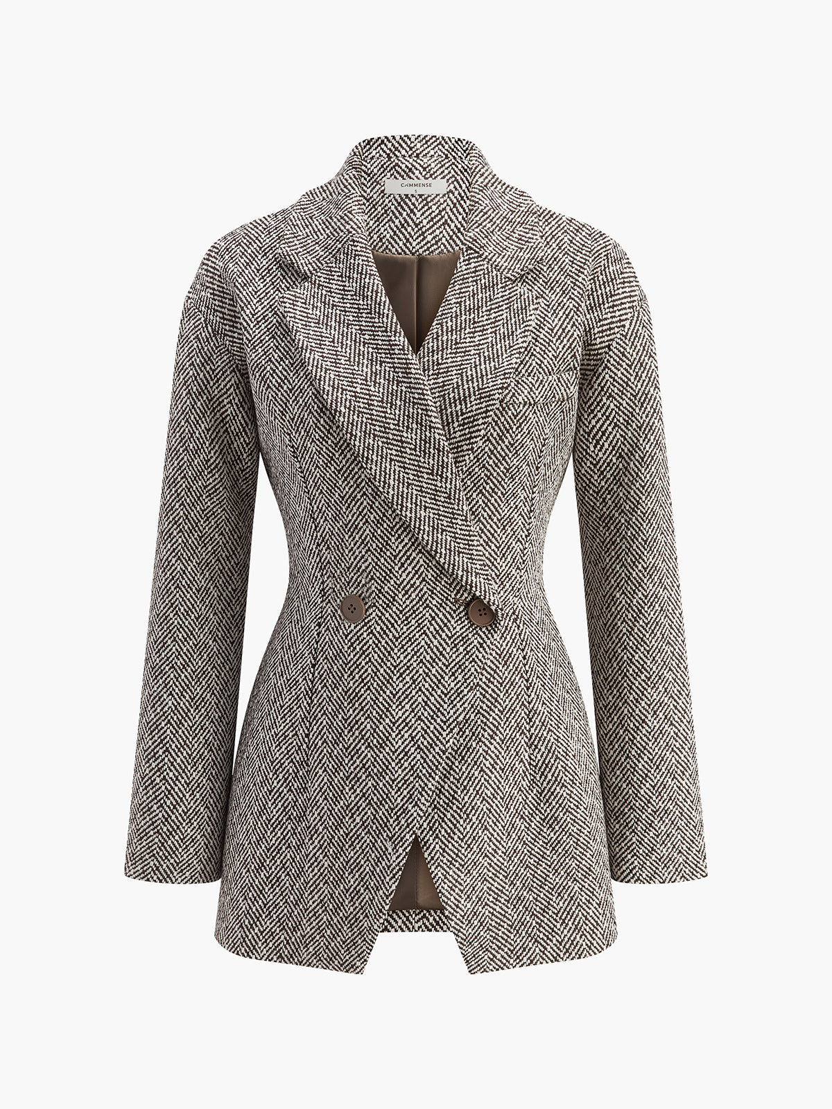 Chevron Yakalı Büzgülü Blazer