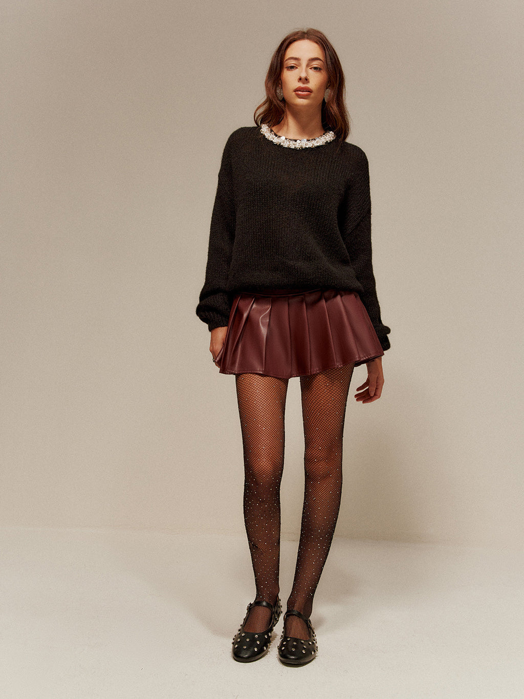 Taşlı Dekorlu Rahat Kazak