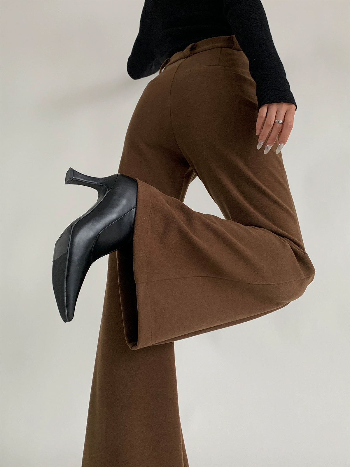 Düz Yüksek Bel Boru Pantolon