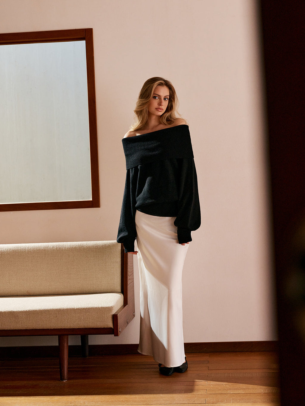 Yüksek Esneklik Omuz Dışı Shift Kazak