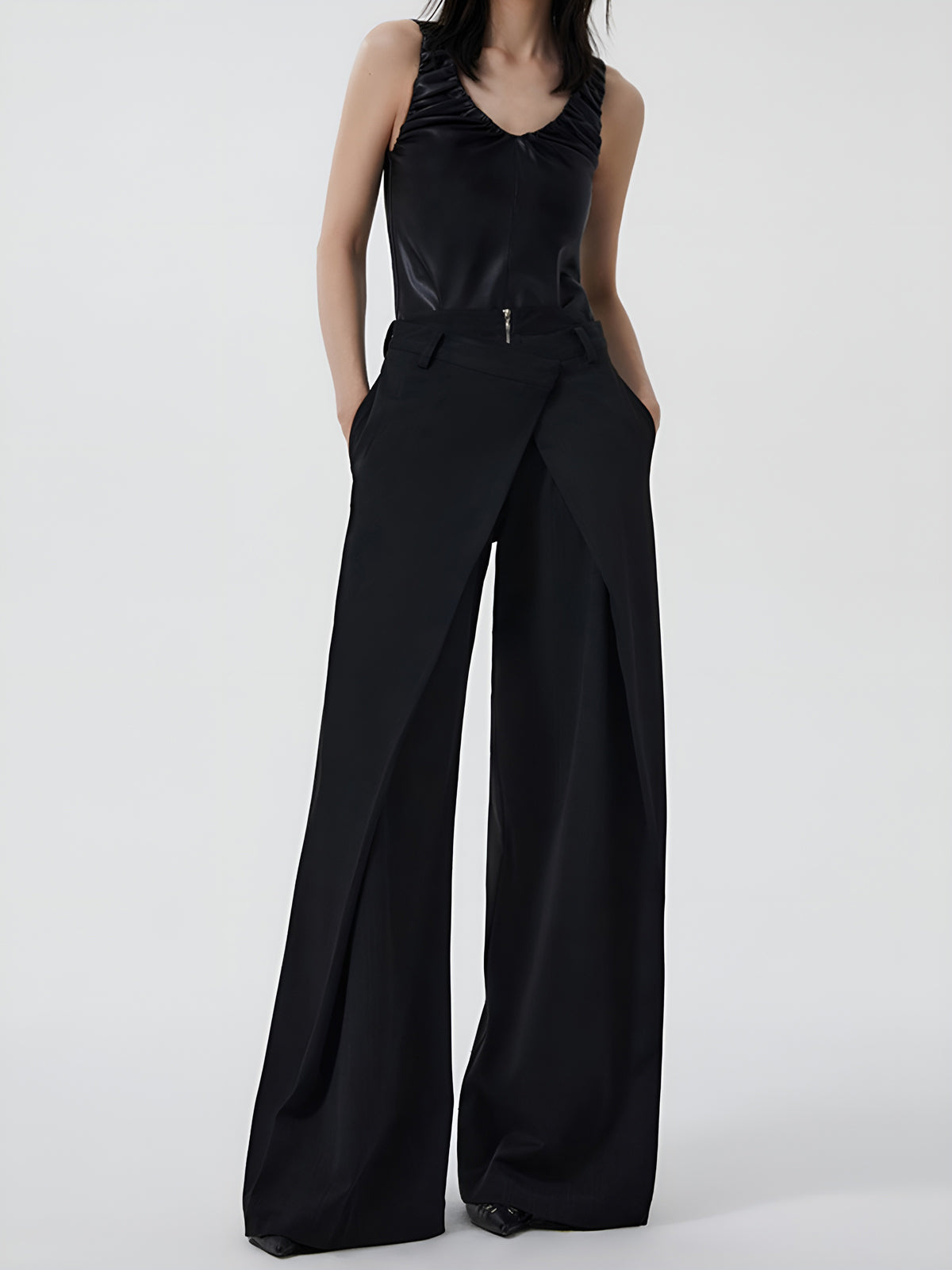 Düz Fermuarlı Tasarım Pantolon