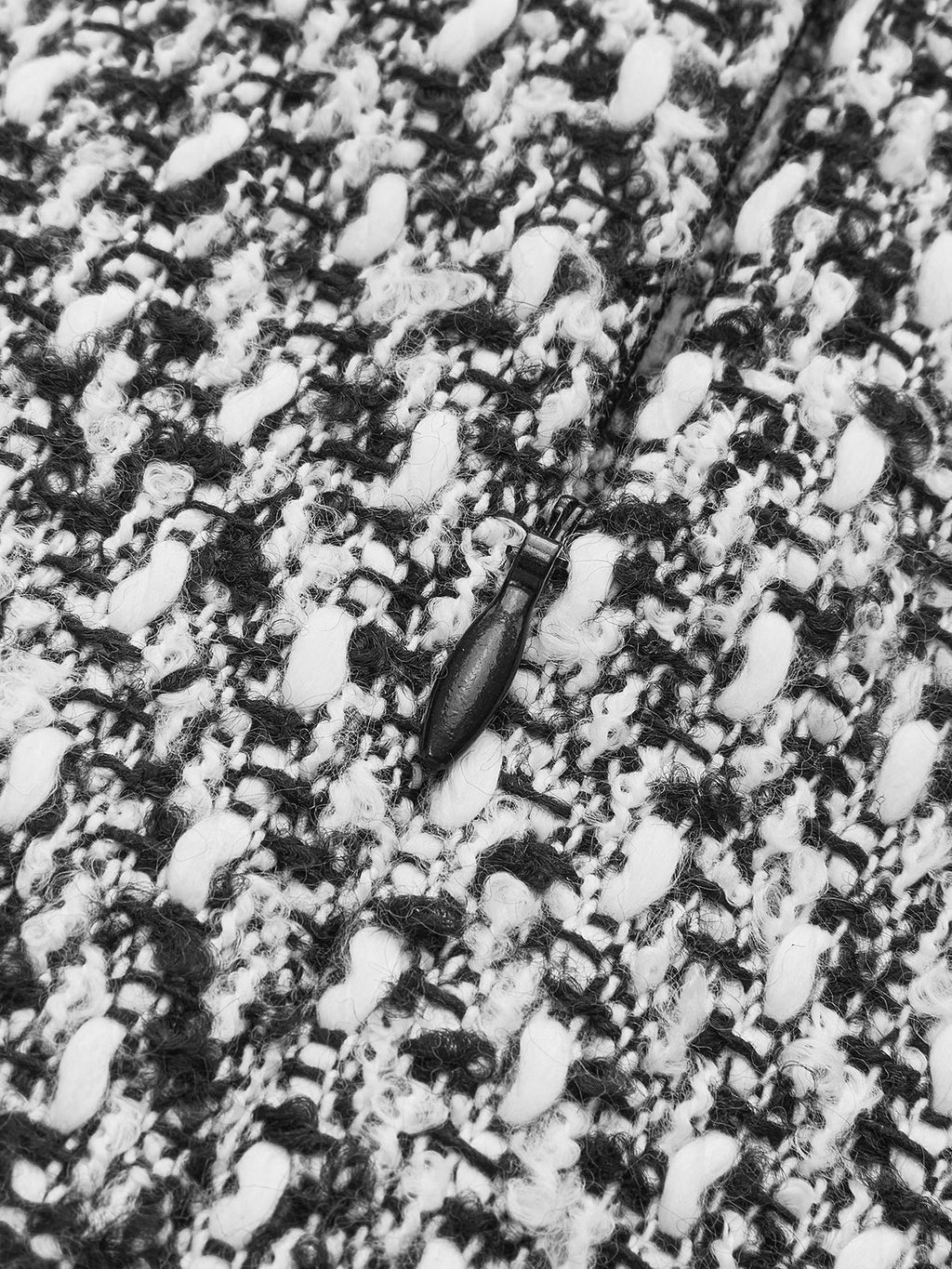 Düğmeli Tweed Bukle Uzun Etek