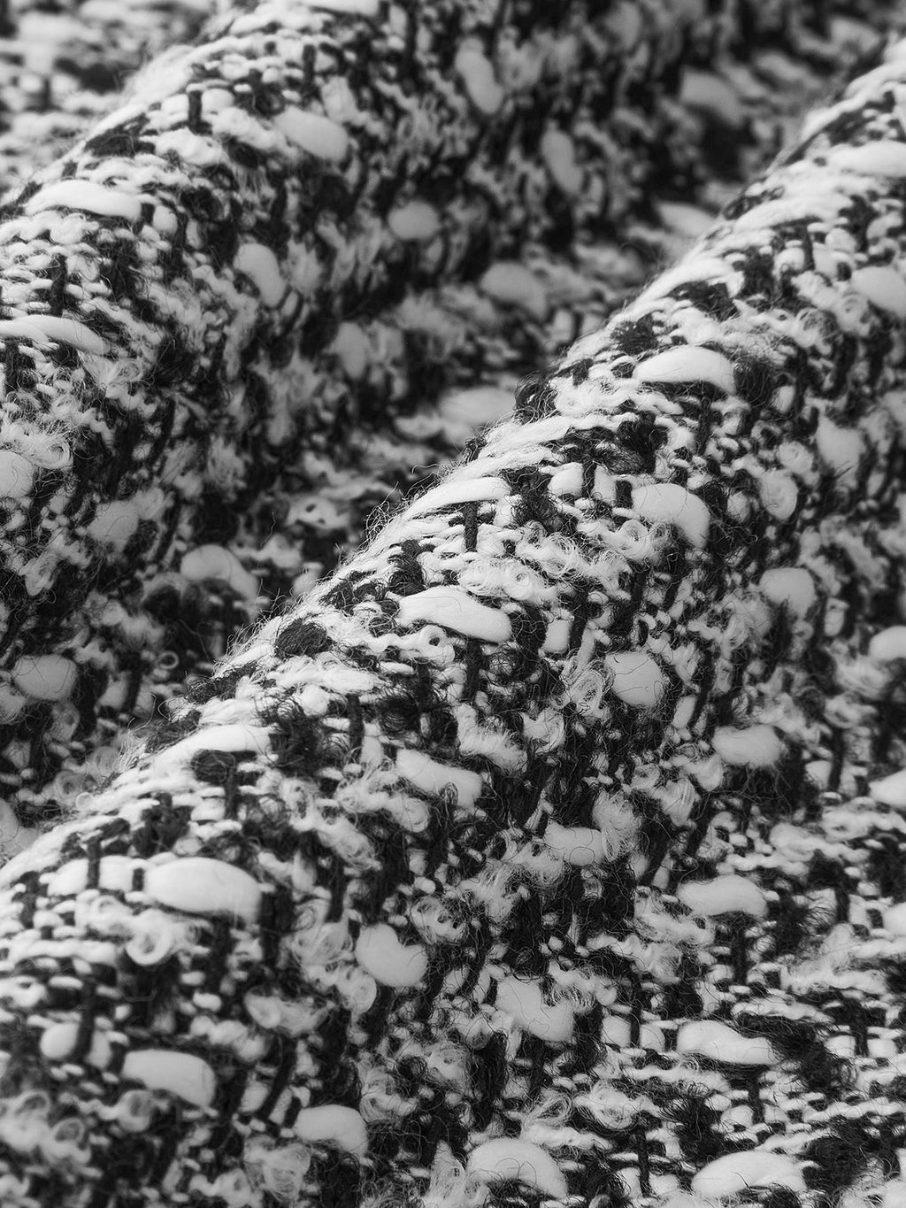 Düğmeli Tweed Bukle Uzun Etek