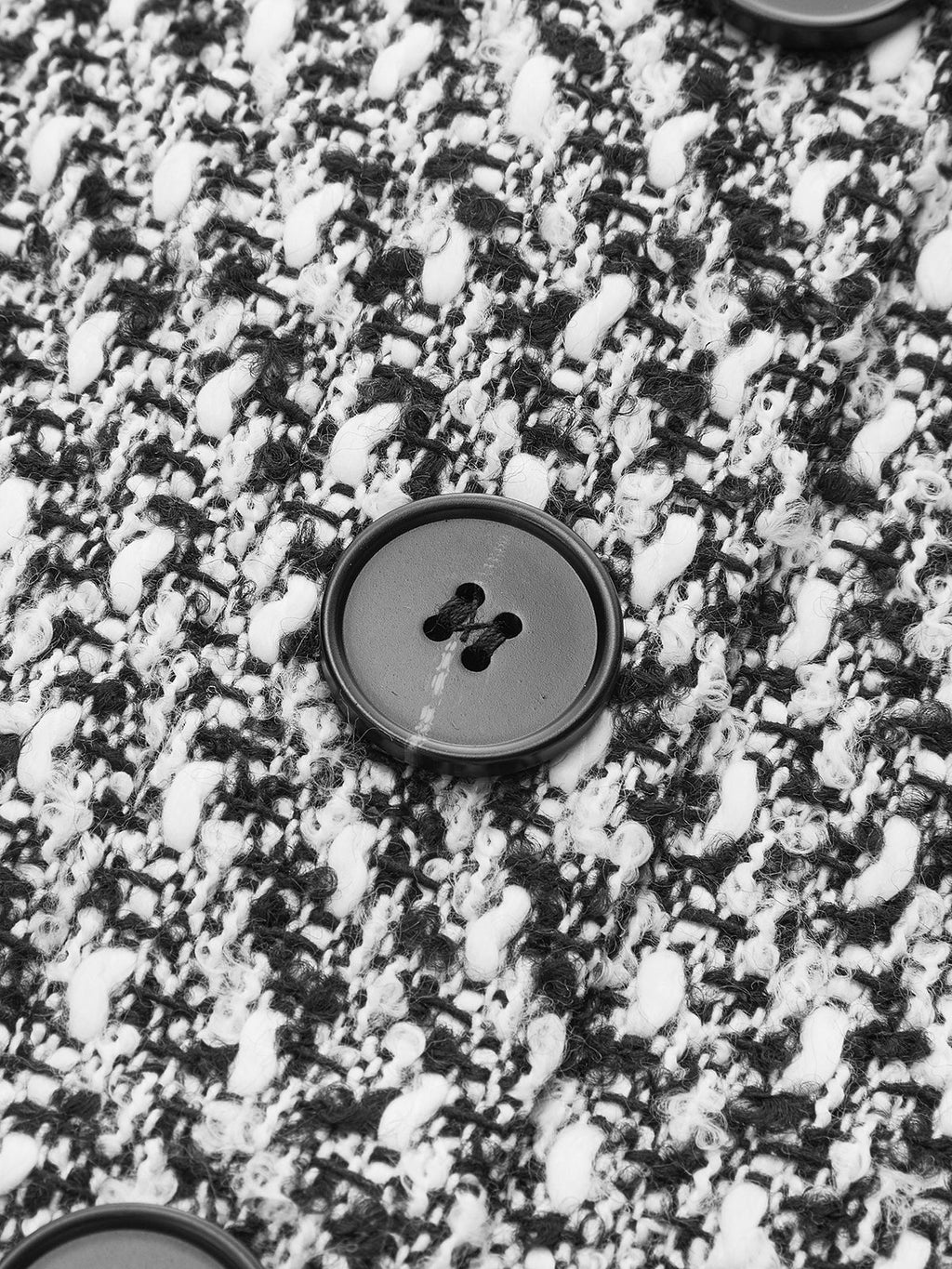 Düğmeli Tweed Bukle Uzun Etek