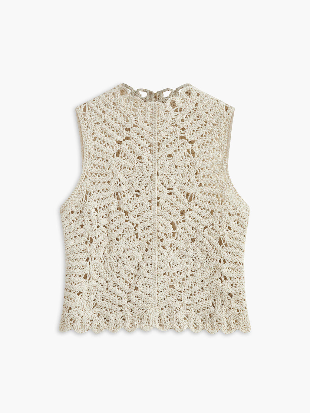 Çiçekli Tığ İşi Hollow Out Kazak Yelek