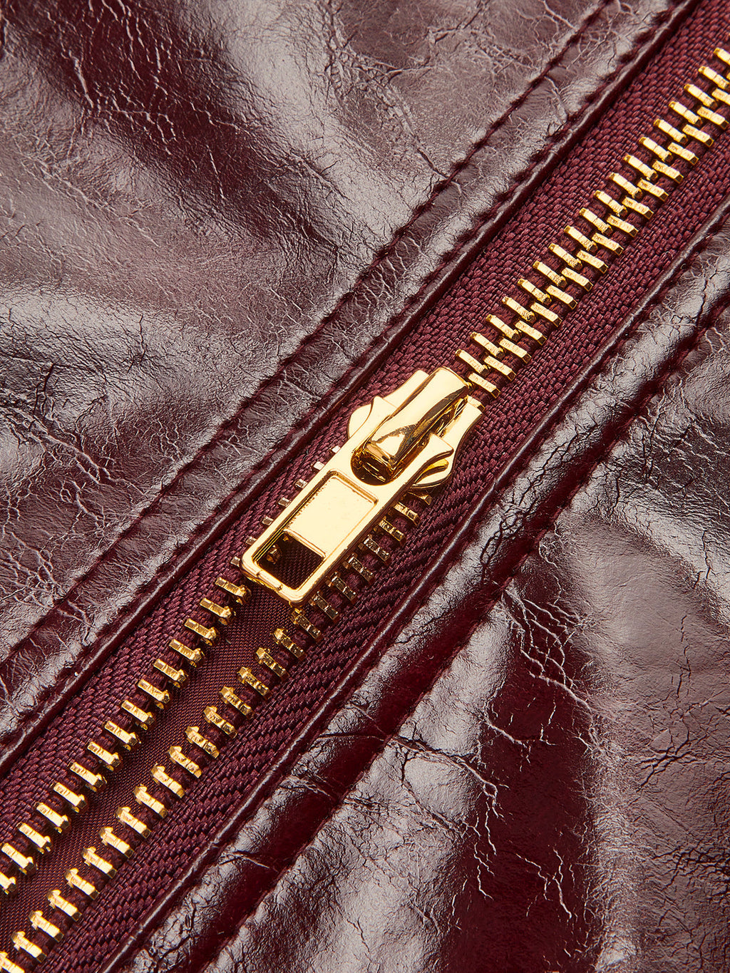 Çift Yönlü Fermuarlı Suni Deri Etek