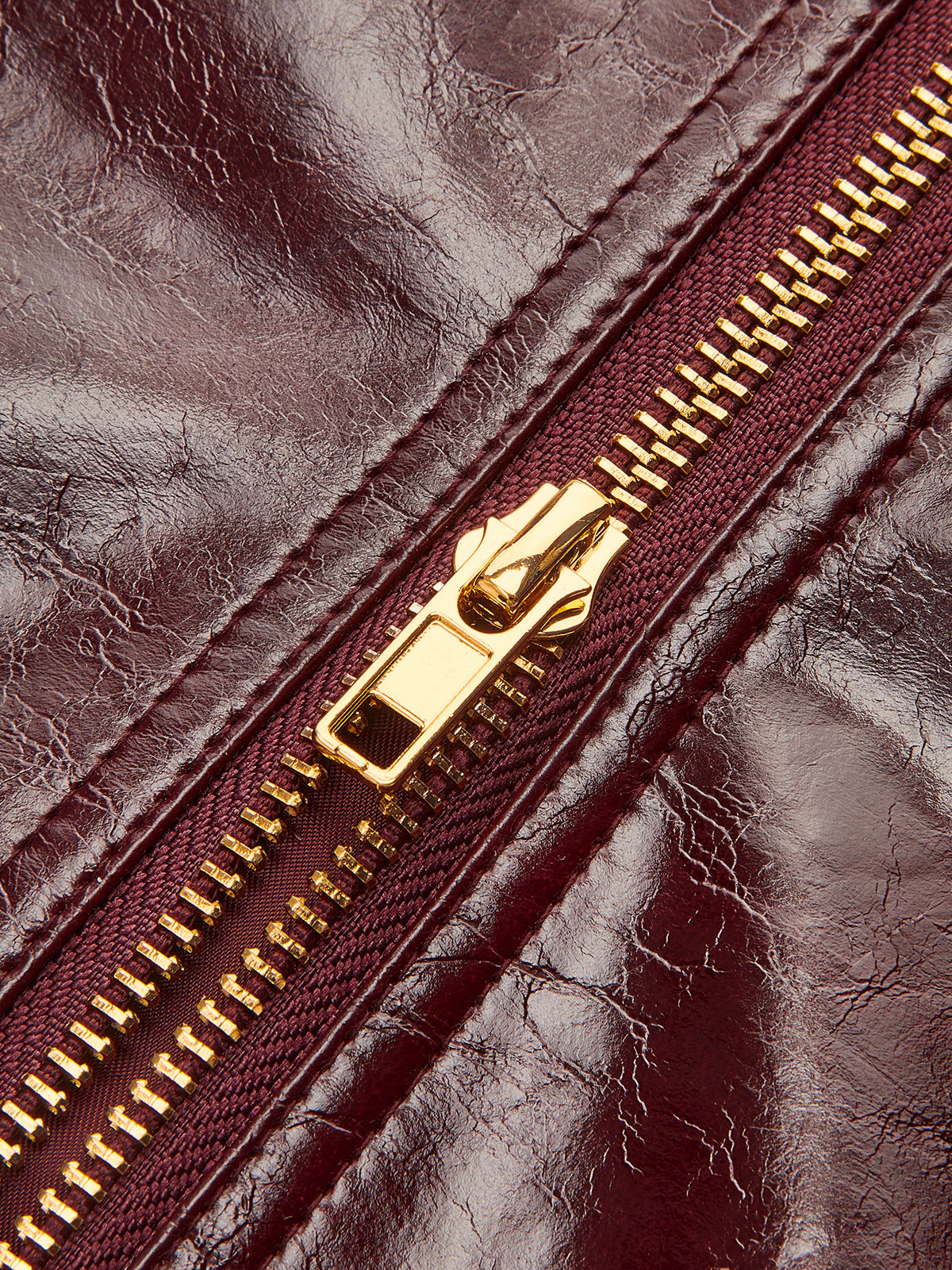 Çift Yönlü Fermuarlı Suni Deri Etek