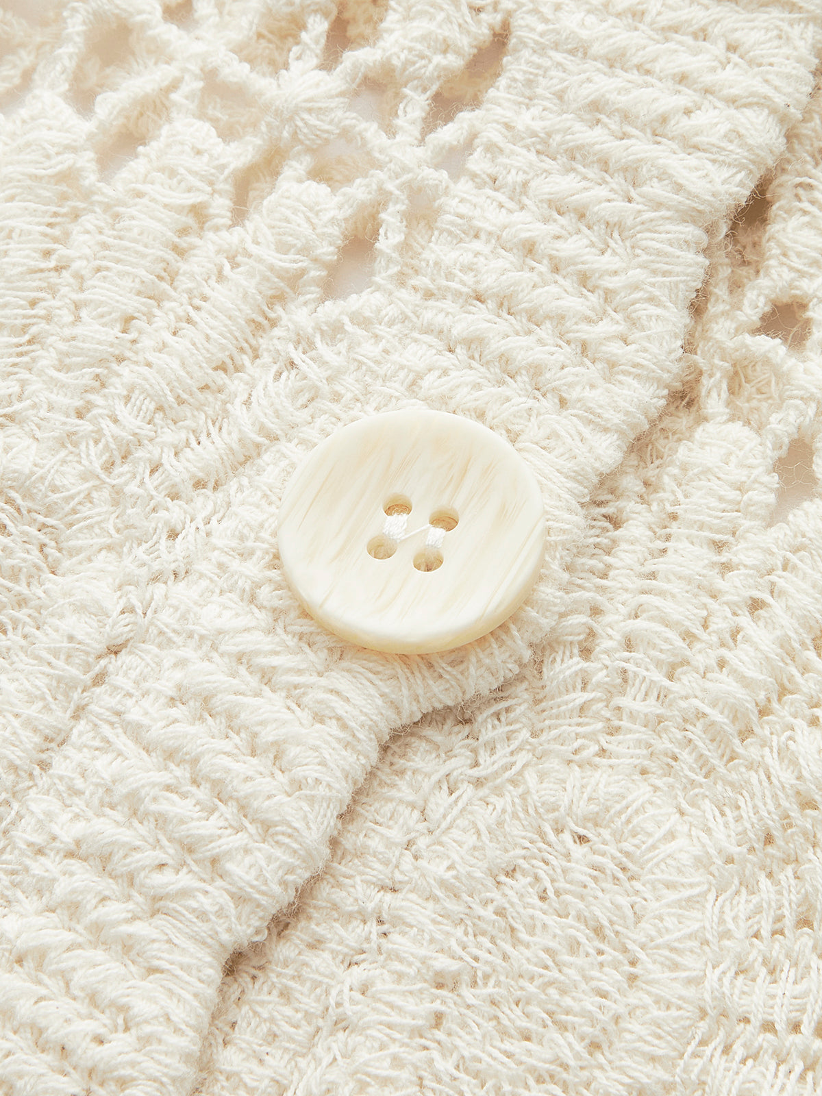 Kroşe Çiçekli Düğmeli Hırka