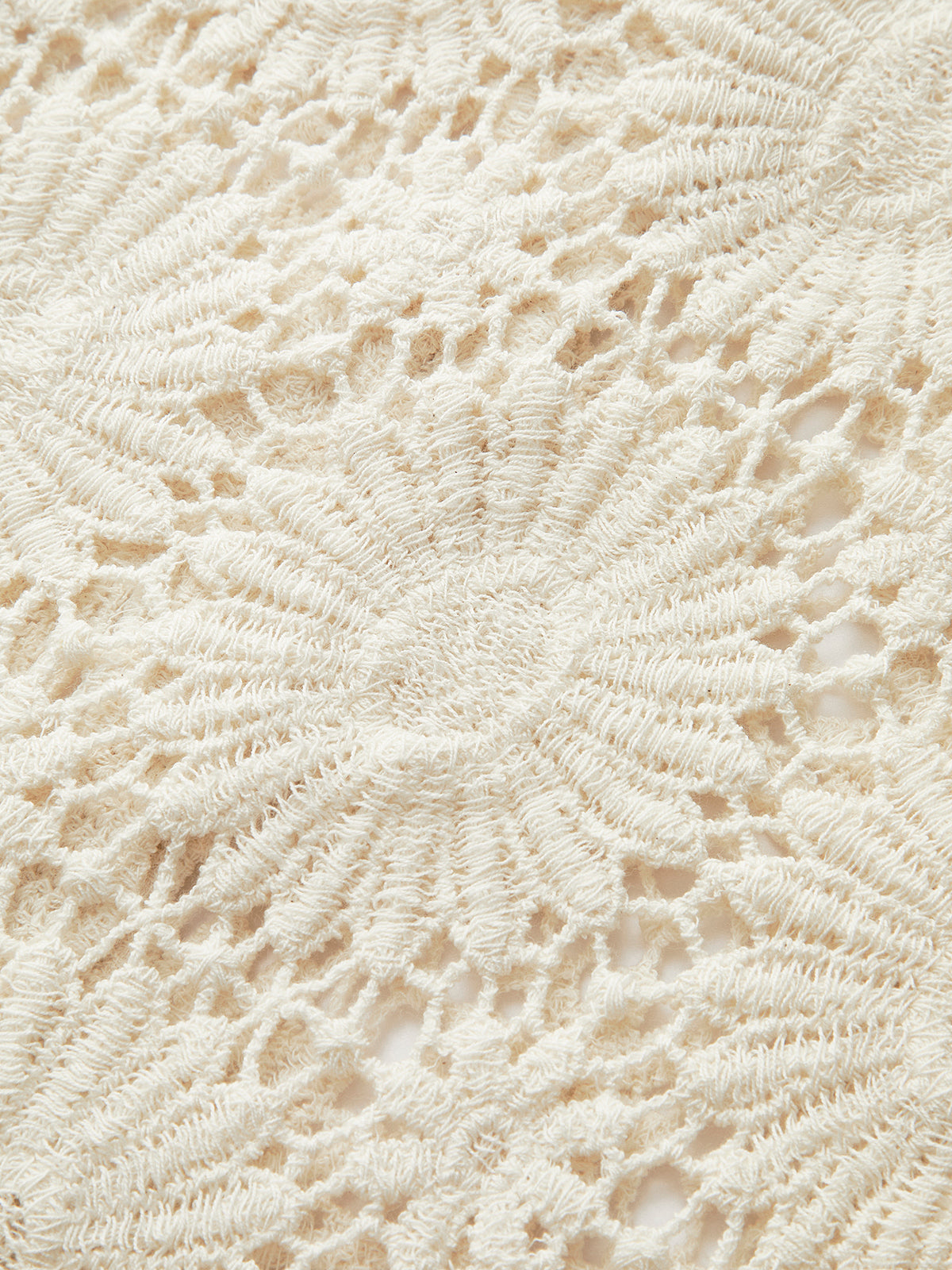 Kroşe Çiçekli Düğmeli Hırka