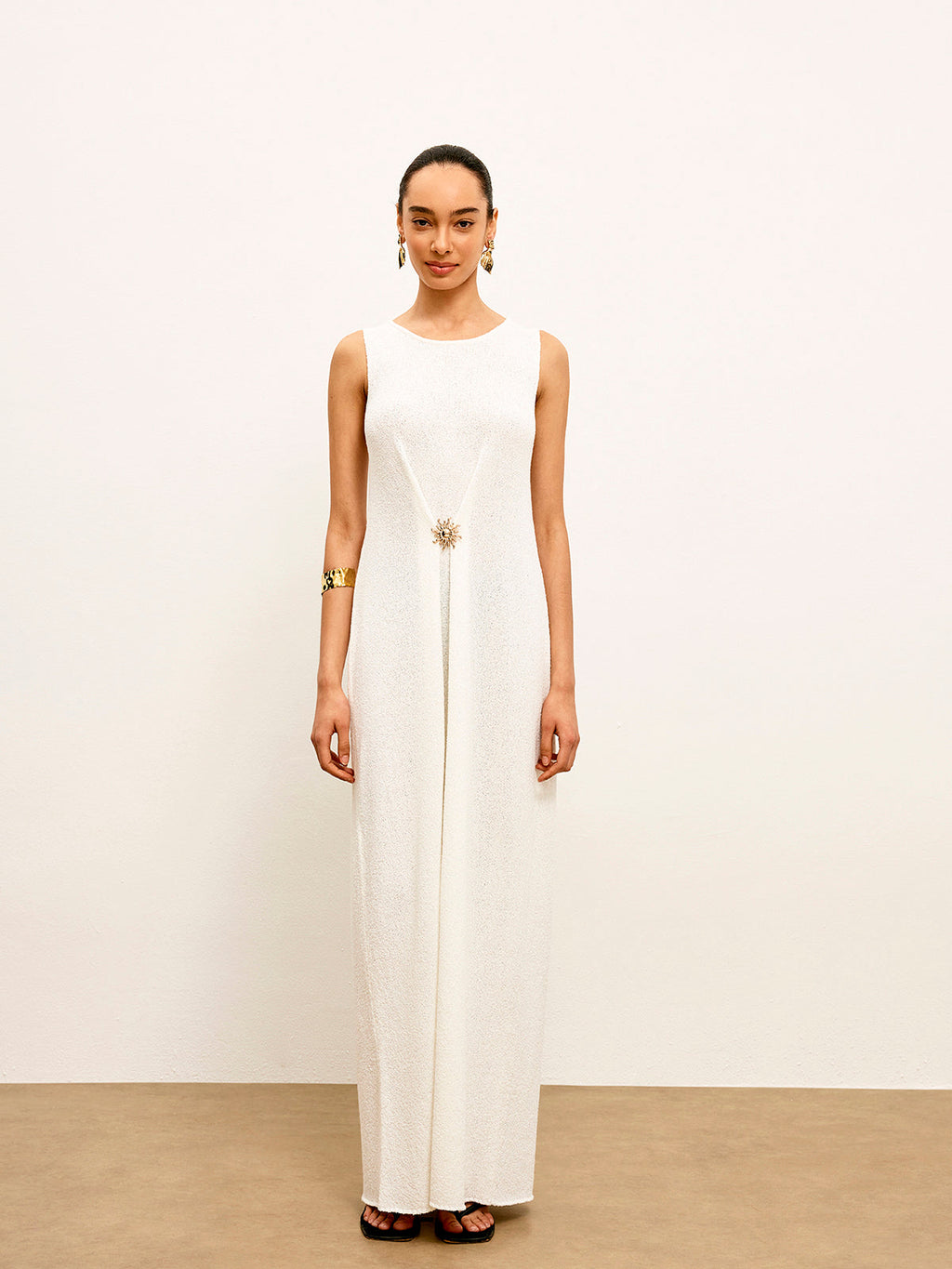 Metal Detay Kolsuz Kazak Elbise