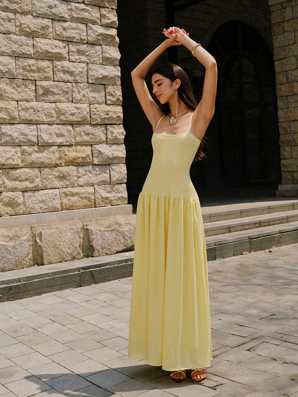 Pliseli Etek Askılı Kazak Elbise