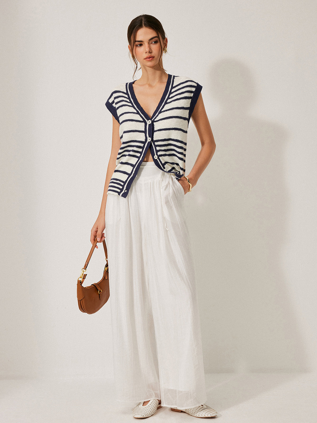 Orta Bel Cep Detaylı Bağcıklı Pantolon