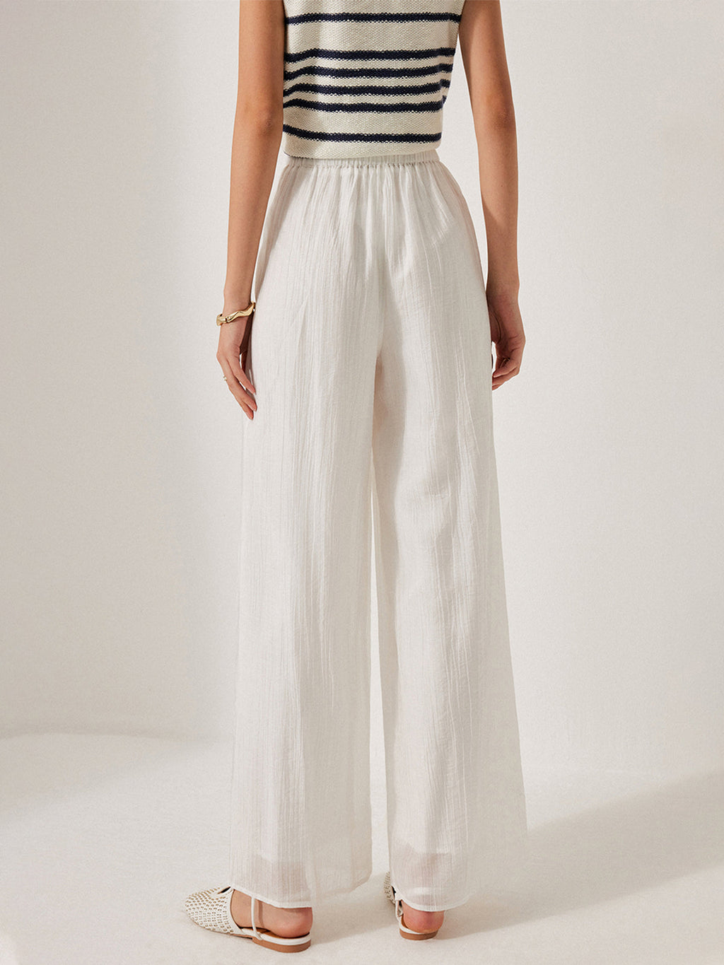 Orta Bel Cep Detaylı Bağcıklı Pantolon