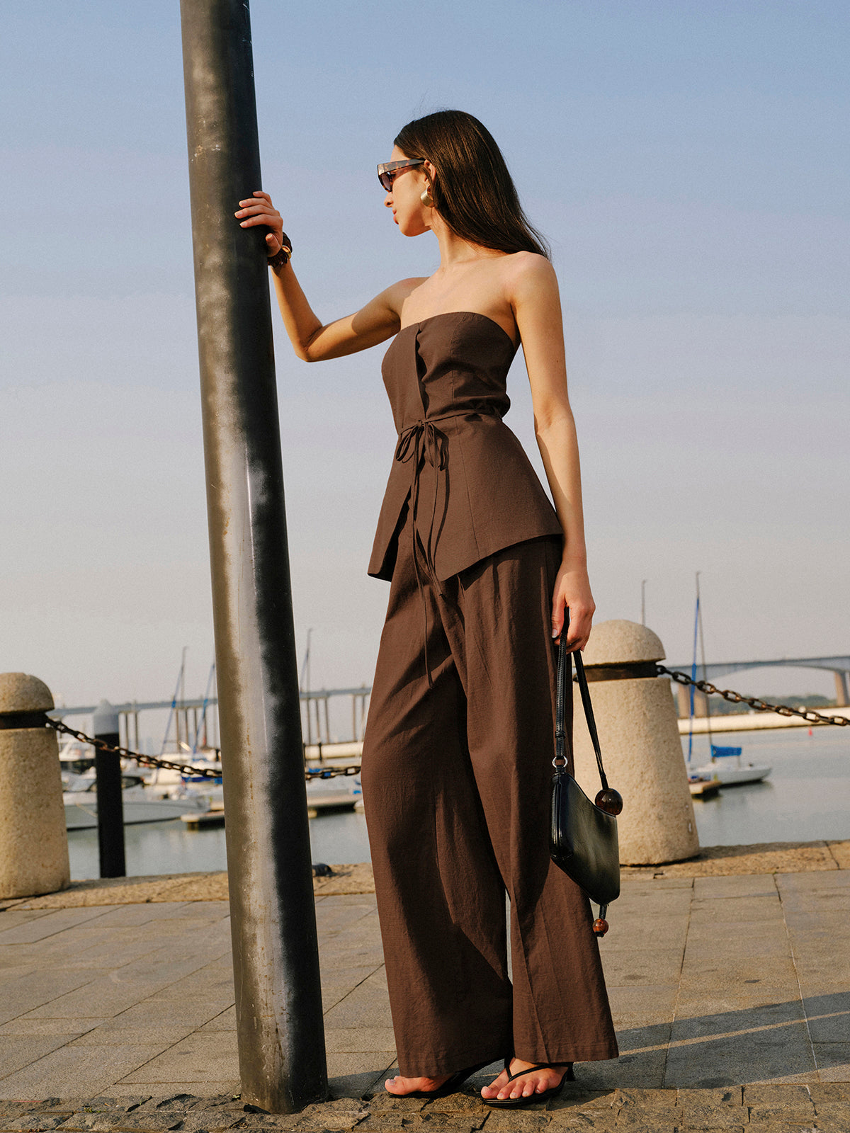 Pamuklu Ve Keten Orta Bel Pantolon