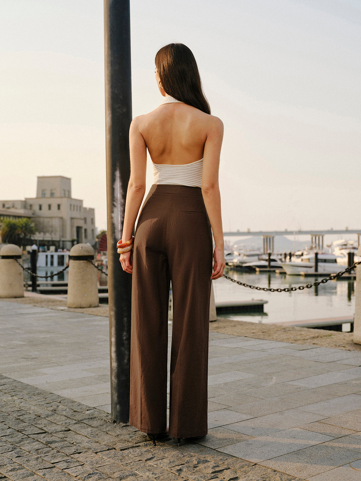 Pamuklu Ve Keten Orta Bel Pantolon