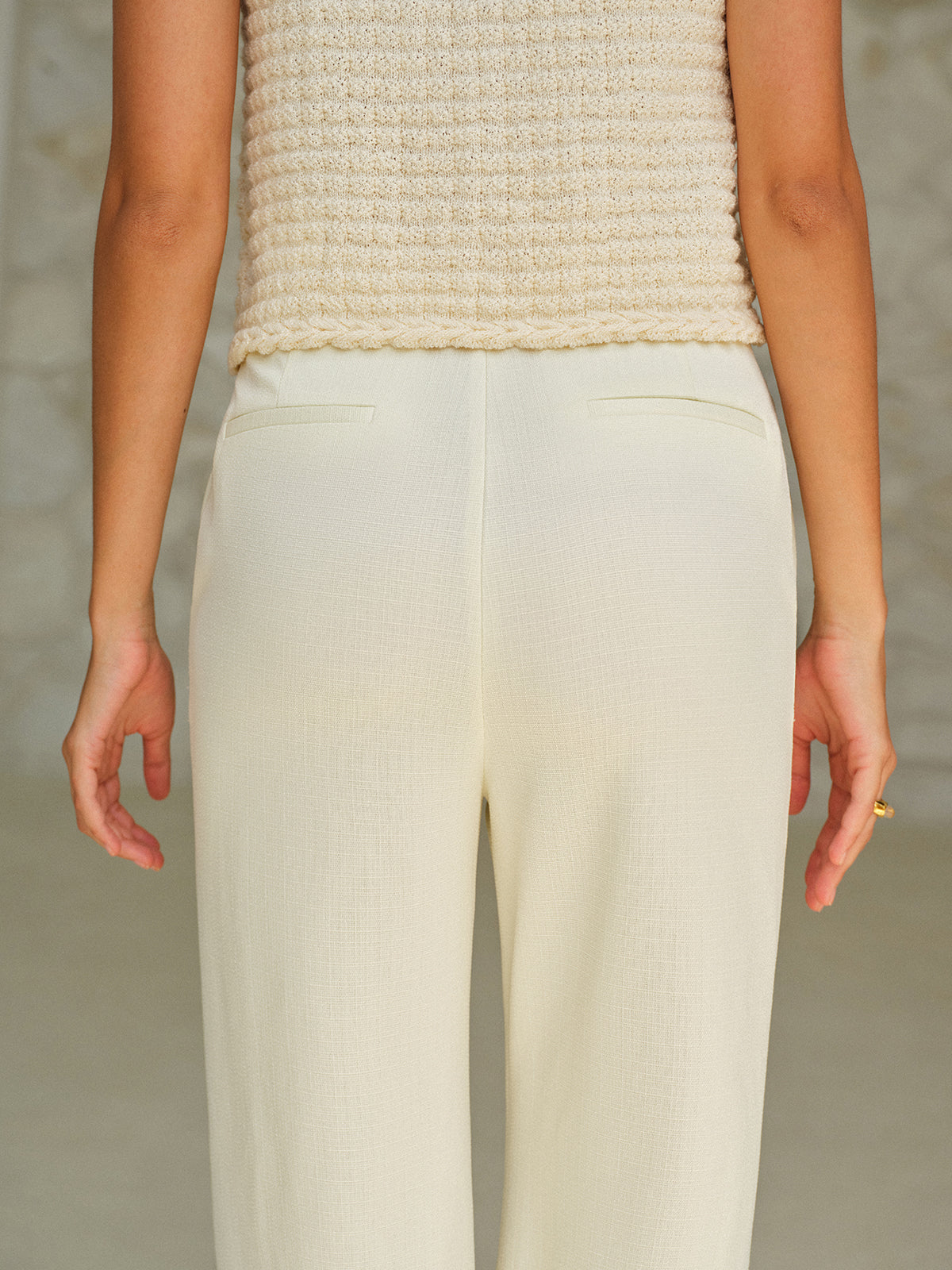 Yüksek Bel Cepli Pantolon